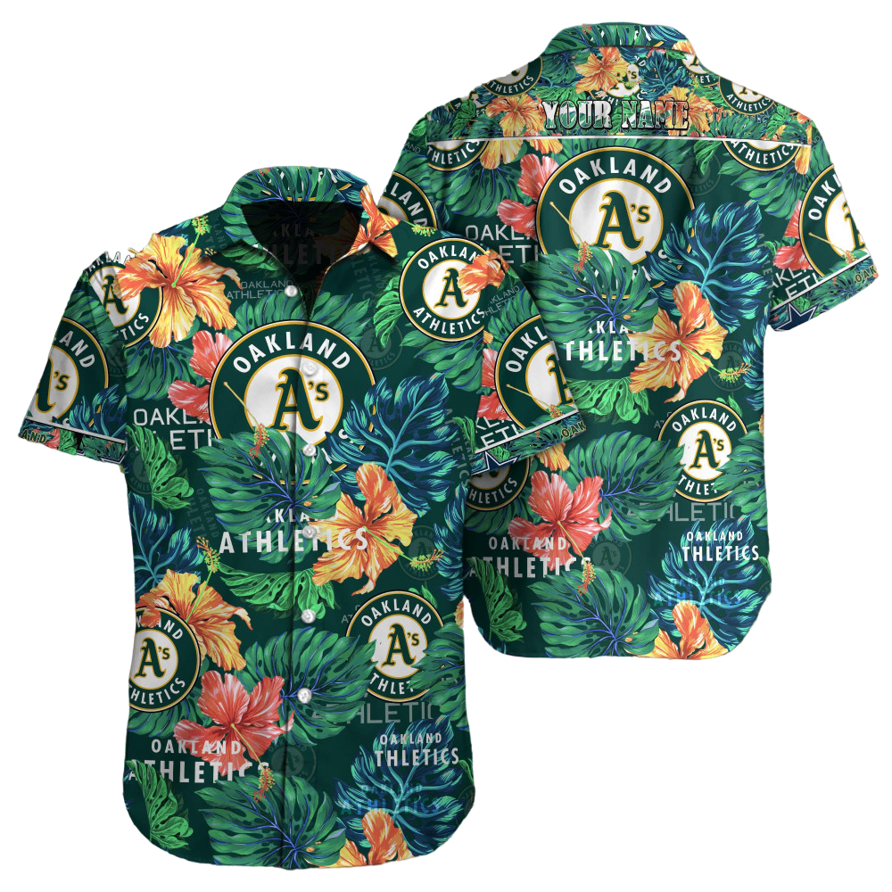 Oakland Athletics Tropical Blossom Hawaiian Shirt