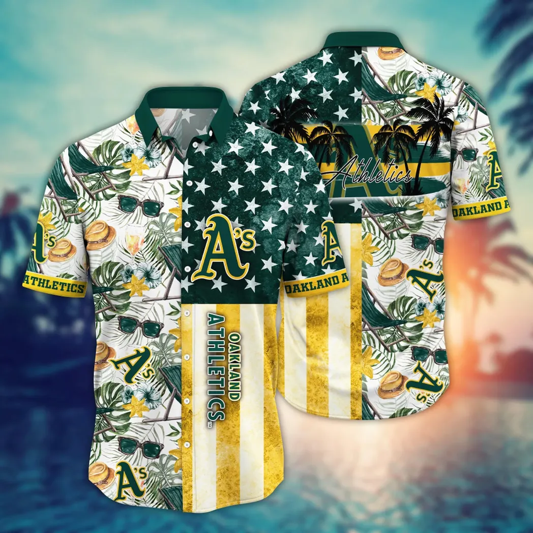 Oakland Athletics Tropical Flag Hawaiian Shirt
