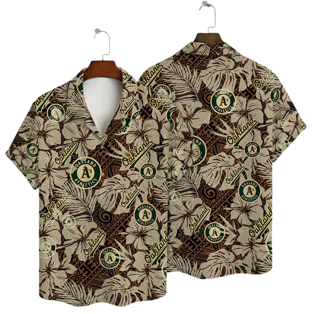 Oakland Athletics Vintage Palm Leaf Hawaiian Shirt