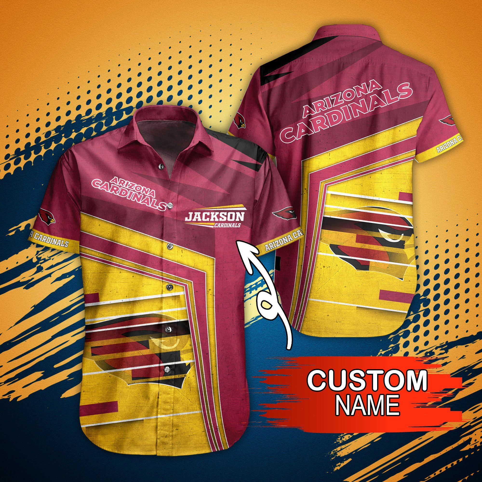 Perrsonalized Arizona Cardinals Bold Motion Hawaiian Shirt