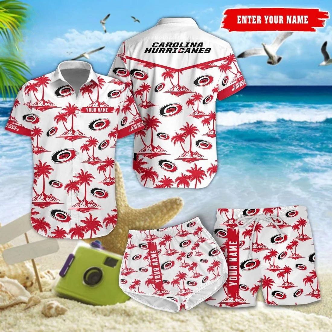 Personalized Carolina Hurricanes Island Breeze Hawaiian Shirt