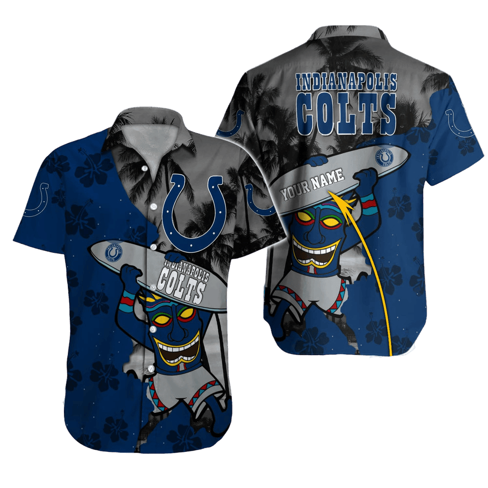 Personalized Indianapolis Colts Blue Horizon Hawaiian Shirt