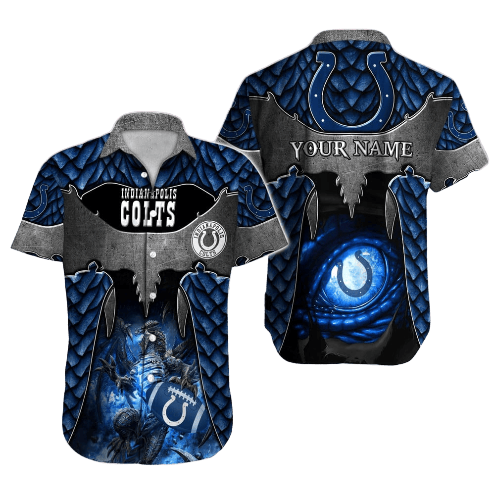 Personalized Indianapolis Colts Grid Iron Paradise Hawaiian Shirt