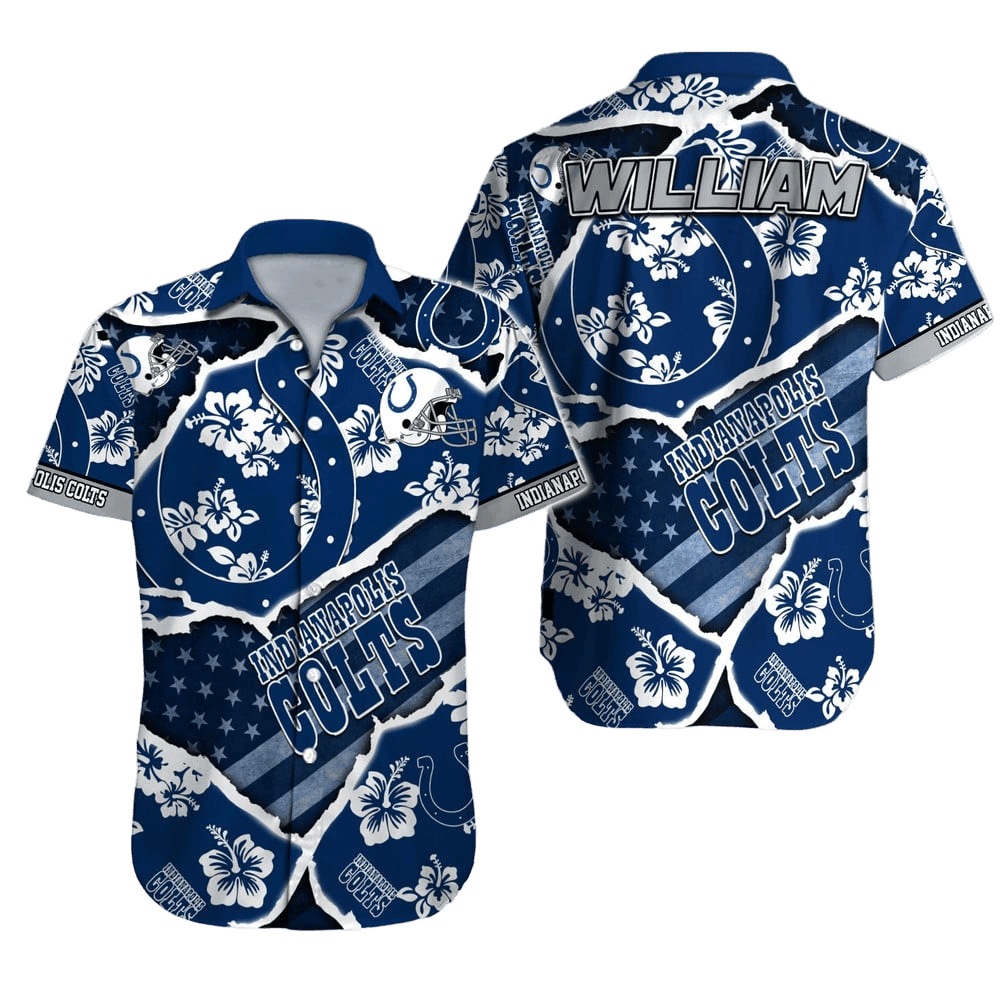 Personalized Indianapolis Colts Island Endzone Hawaiian Shirt