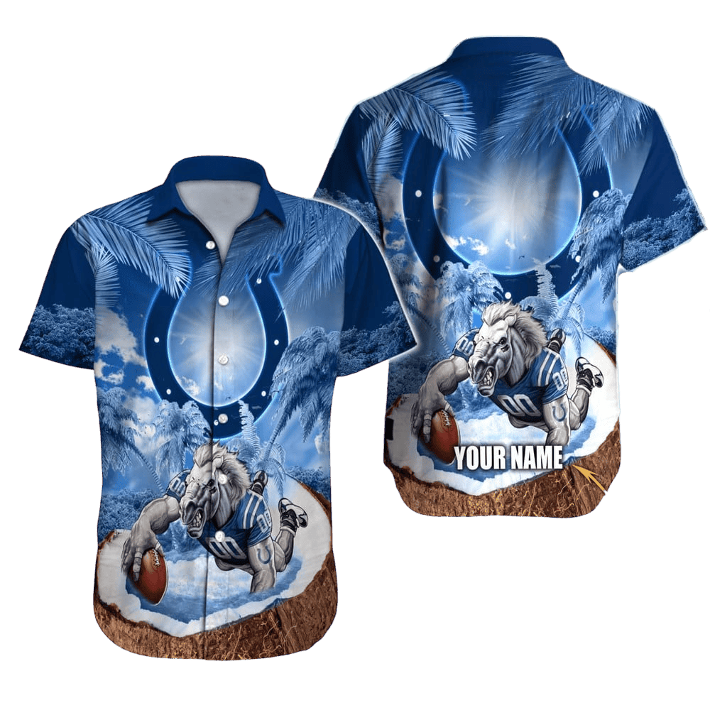 Personalized Indianapolis Colts Ocean Rush Hawaiian Shirt
