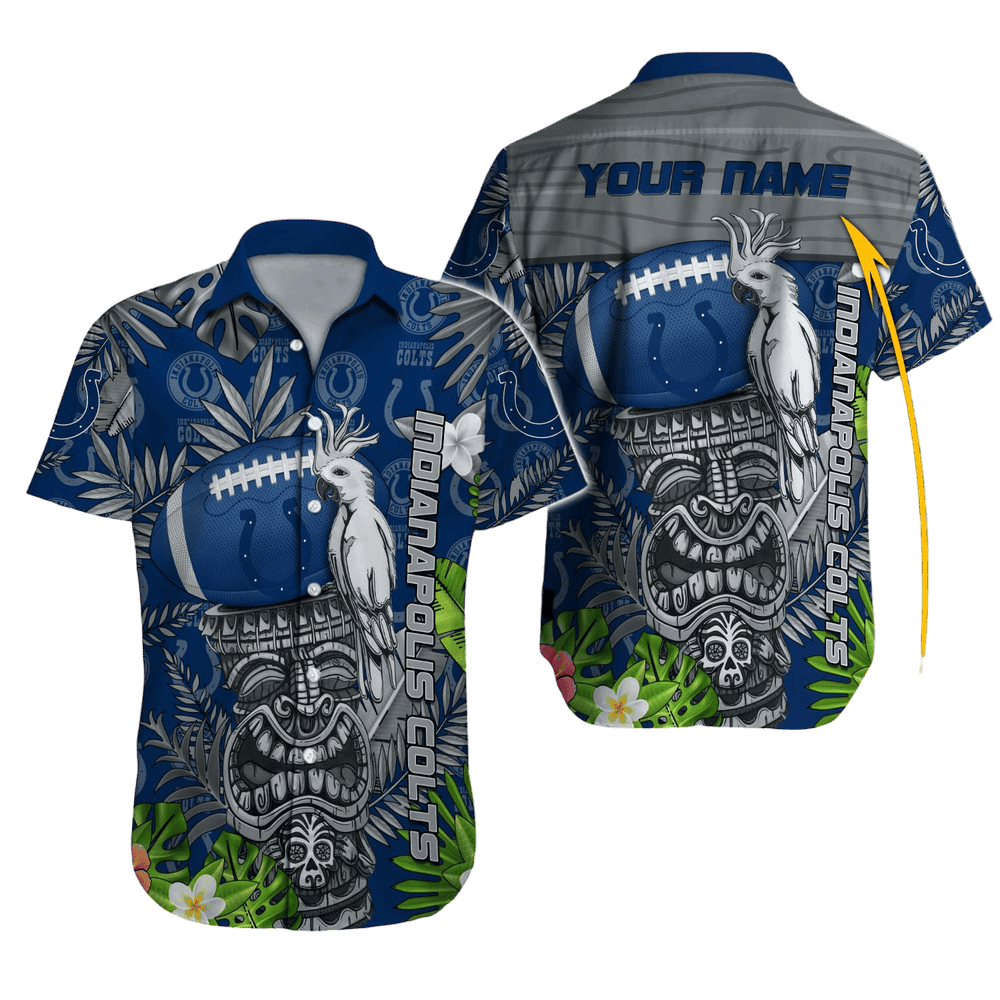 Personalized Indianapolis Colts Palm Paradise Aloha Shirt
