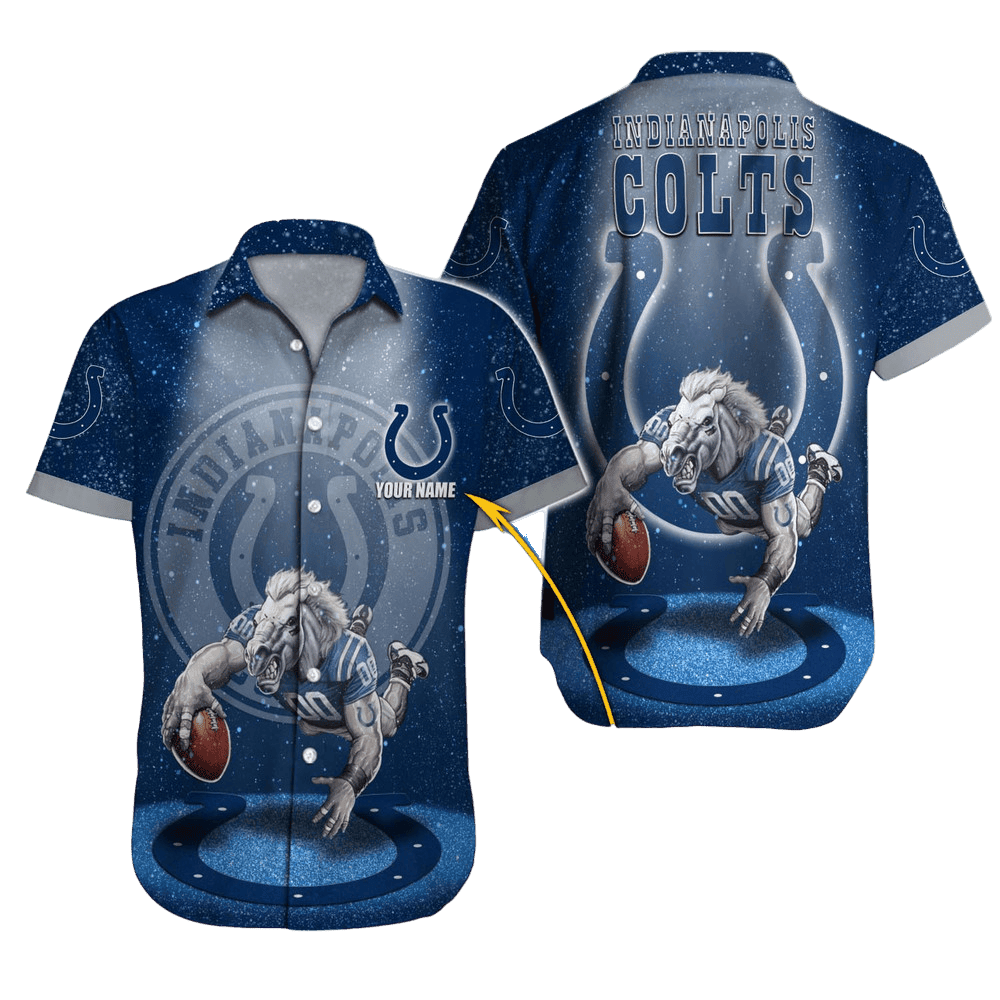 Personalized Indianapolis Colts Tropic Touchdown Hawaiian Shirt