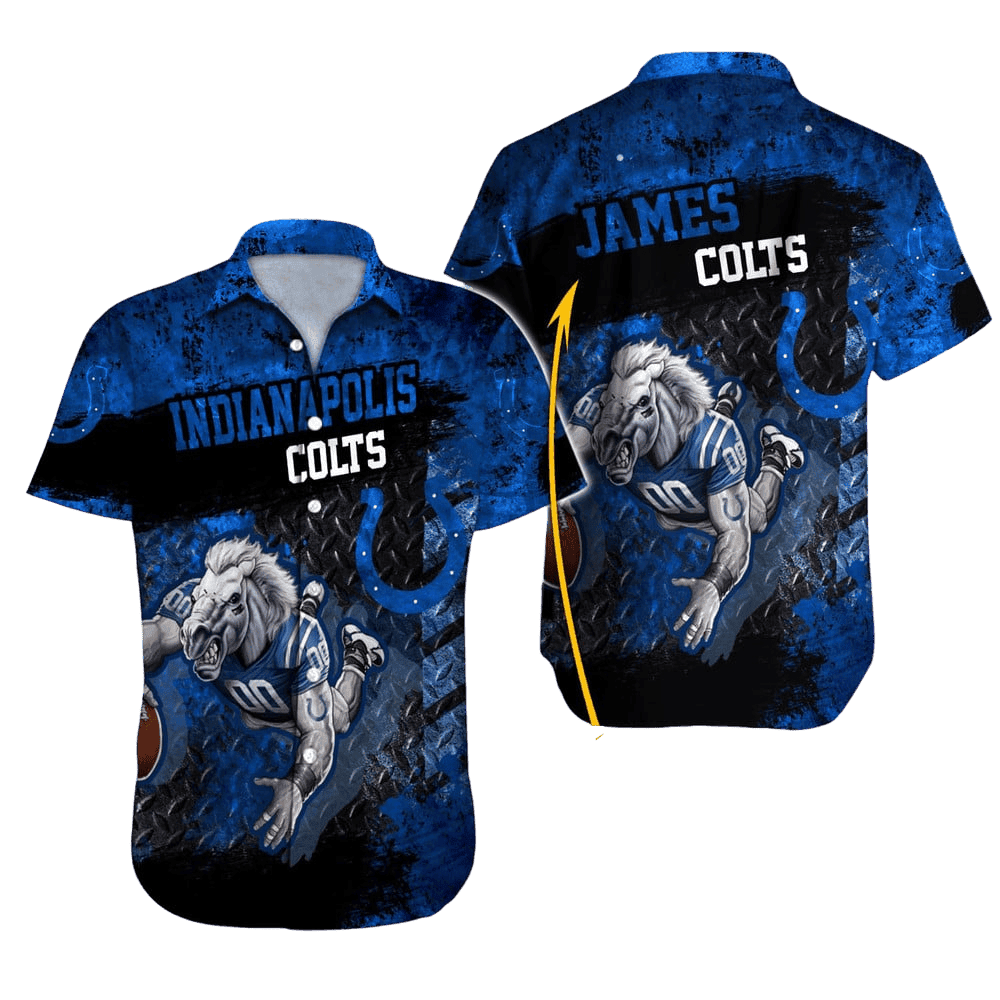 Personalized Indianapolis Colts Tropical Victory Aloha Shirt