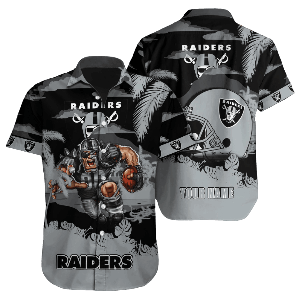 Personalized Las Vegas Raiders Football Jungle Vibes Aloha Shirt