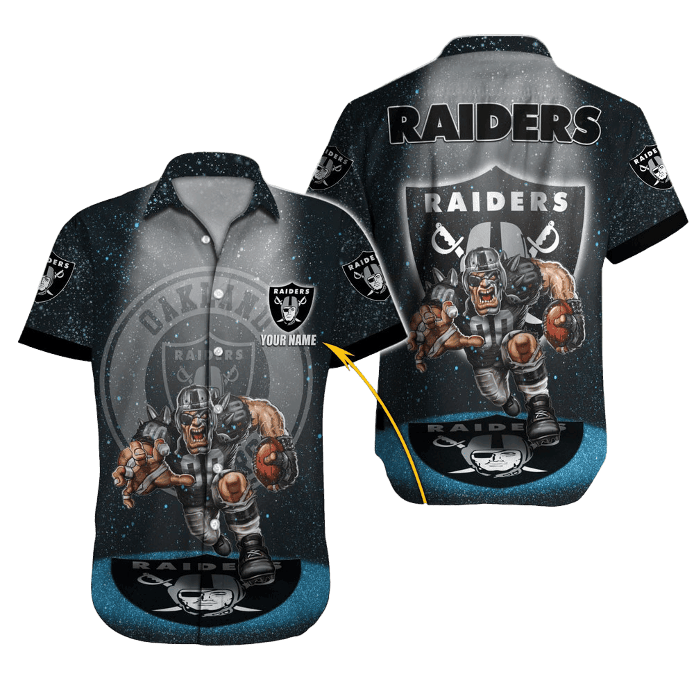 Personalized Las Vegas Raiders Galactic Blitz Hawaiian Shirt