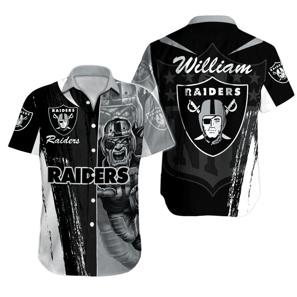 Personalized Las Vegas Raiders Gridiron Beast Hawaiian Shirt