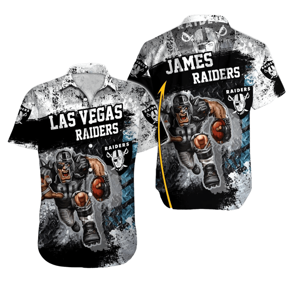 Personalized Las Vegas Raiders Grunge Blitz Hawaiian Shirt