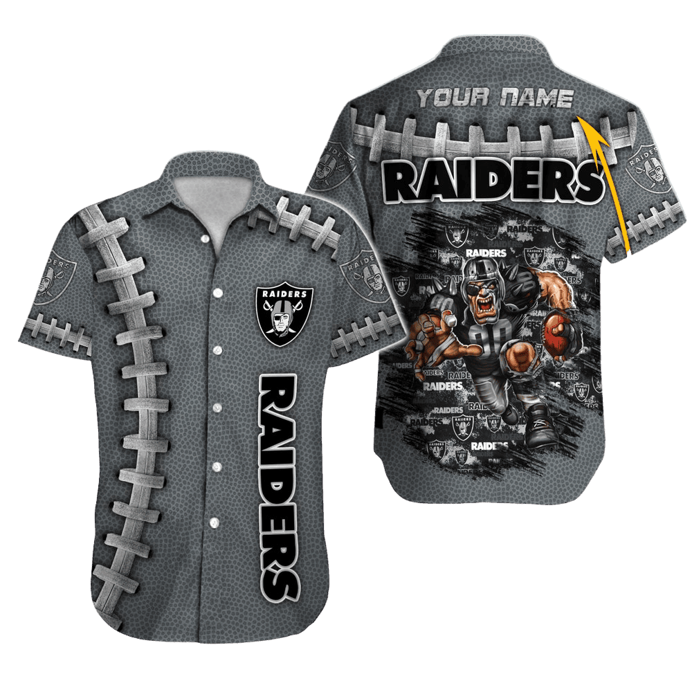 Personalized Las Vegas Raiders Iron Gridiron Hawaiian Shirt