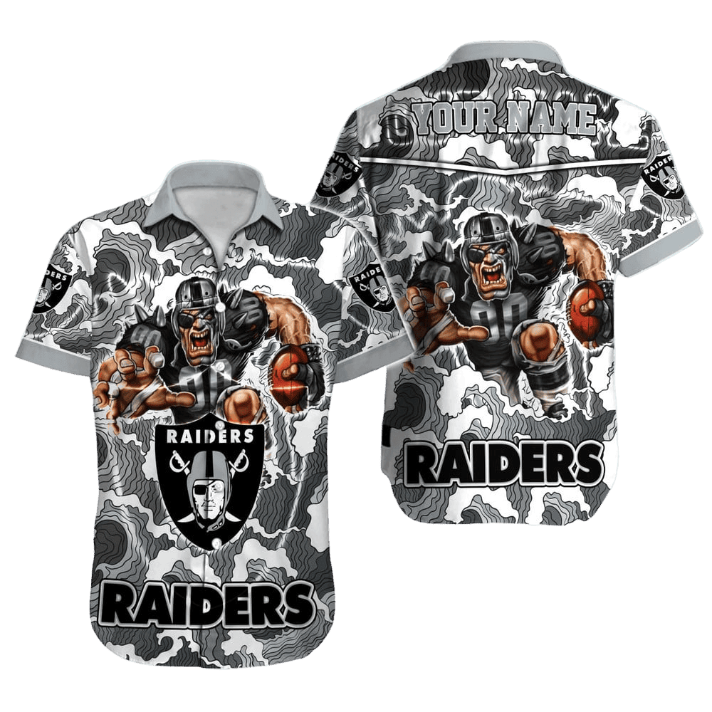 Personalized Las Vegas Raiders Storm Tackle Hawaiian Shirt