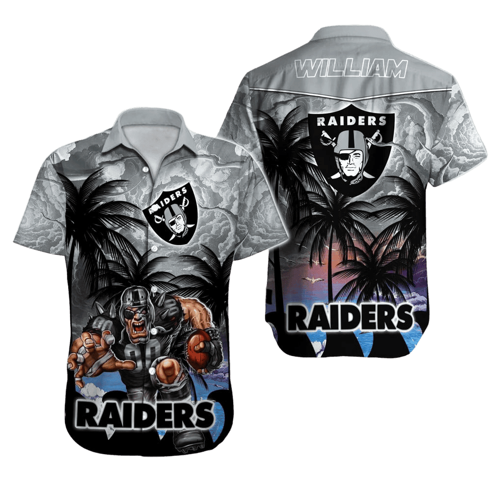 Personalized Las Vegas Raiders Tropical Storm Hawaiian Shirt