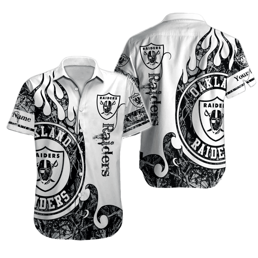 Personalized Las Vegas Raiders Vintage Flame Hawaiian Shirt