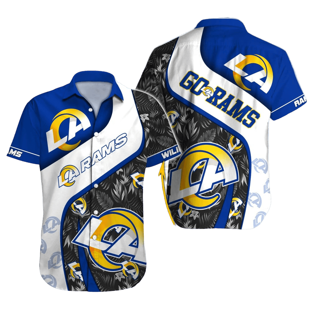 Personalized Los Angeles Rams Bold Wave Hawaiian Shirt