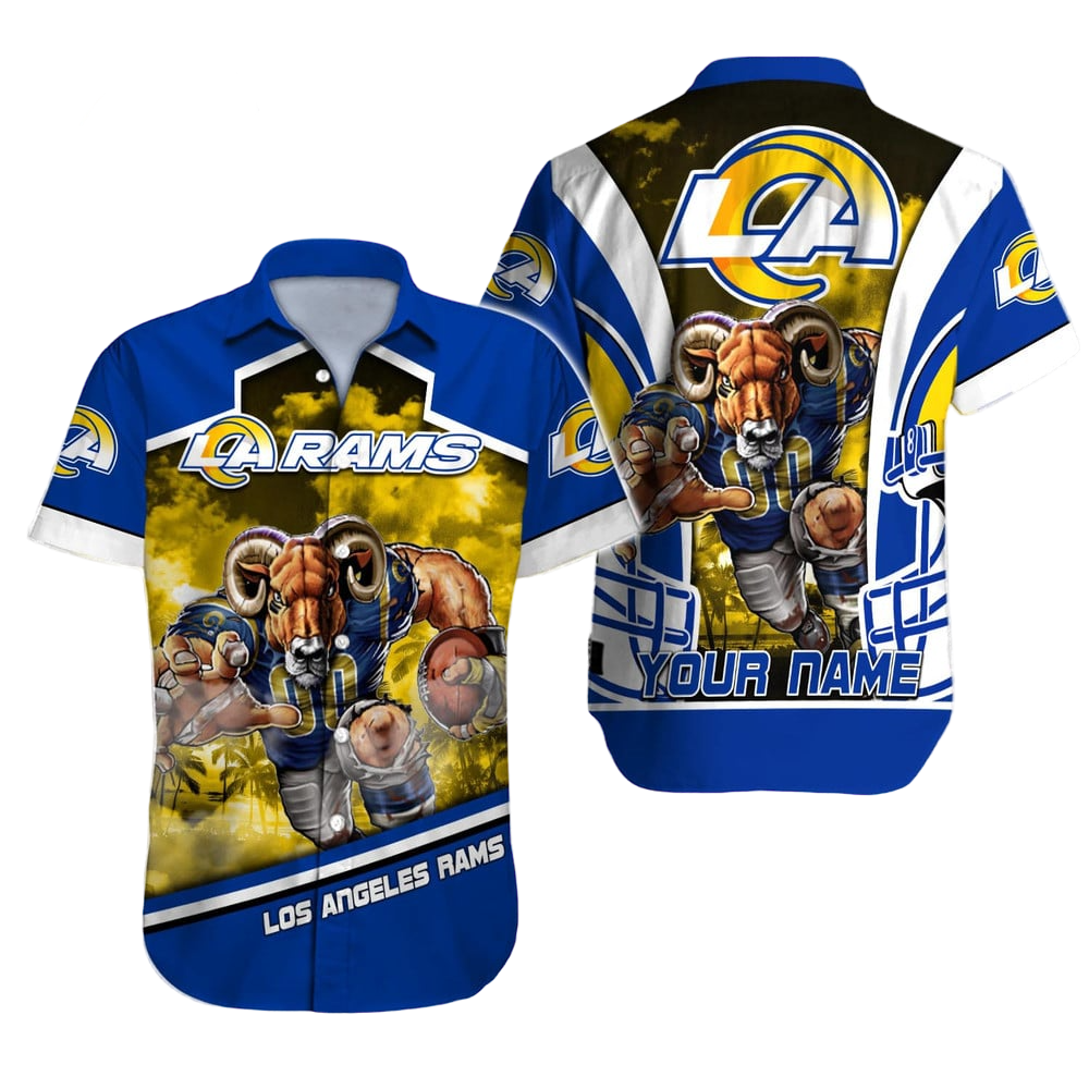 Personalized Los Angeles Rams Fierce Mascot Hawaiian Shirt