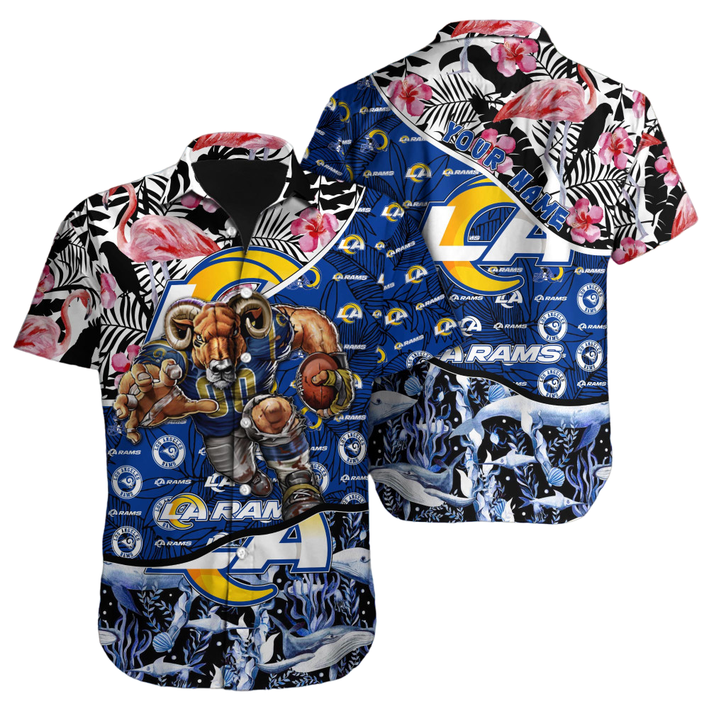 Personalized Los Angeles Rams Flamingo Reef Hawaiian Shirt