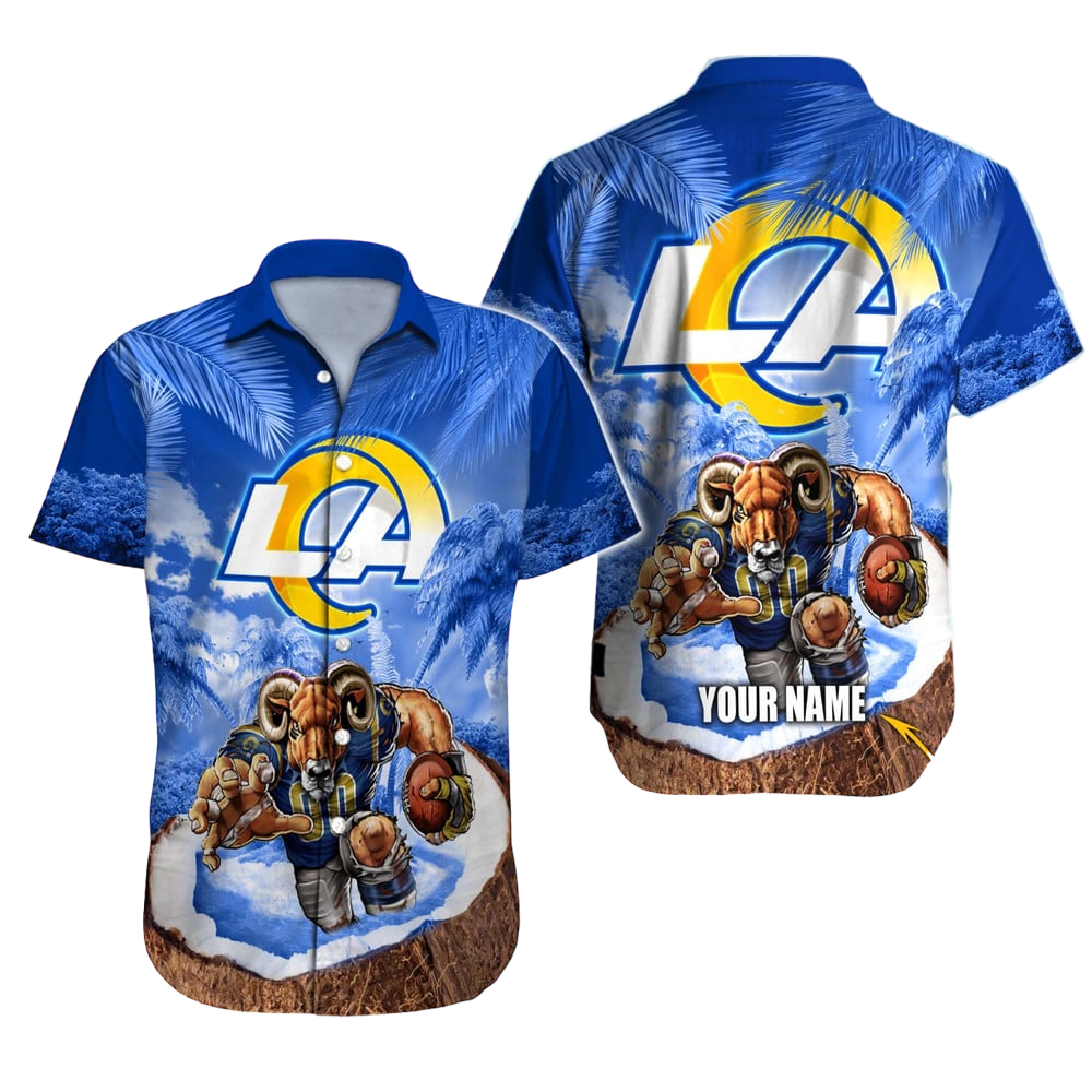 Personalized Los Angeles Rams Island Warrior Hawaiian Shirt
