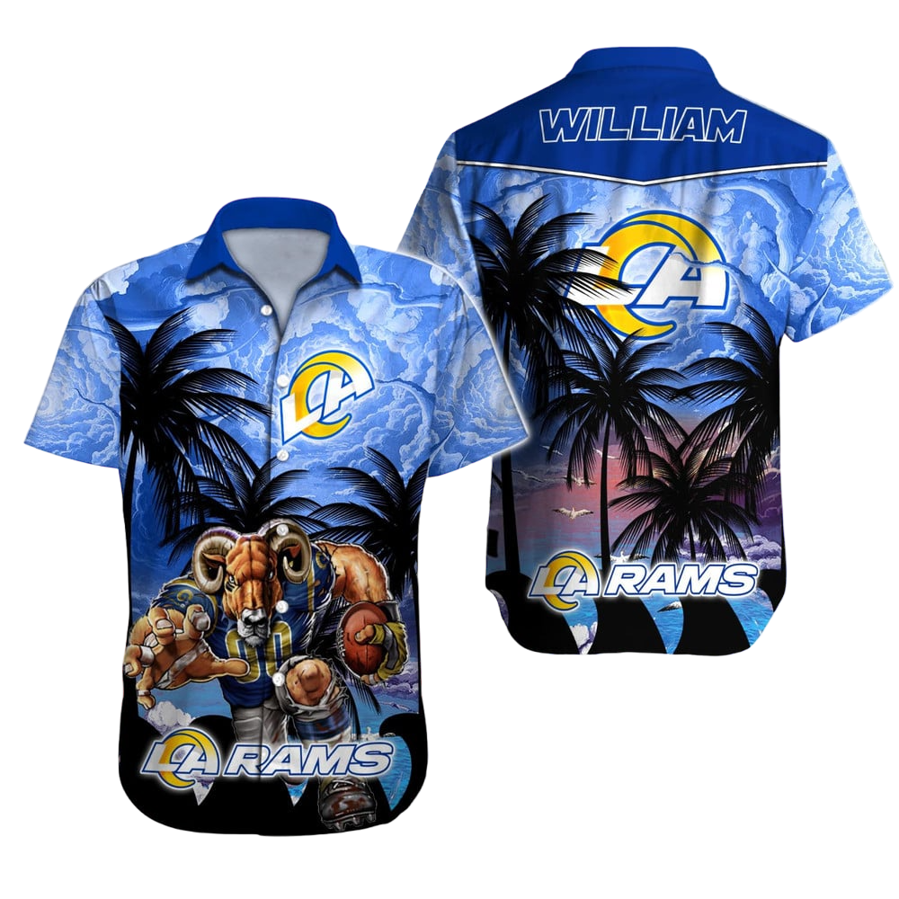 Personalized Los Angeles Rams Ocean Breeze Hawaiian Shirt