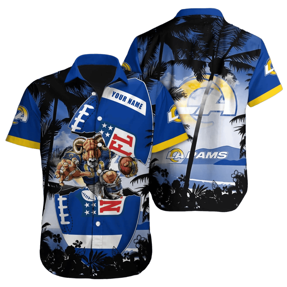 Personalized Los Angeles Rams Shield Pride Hawaiian Shirt