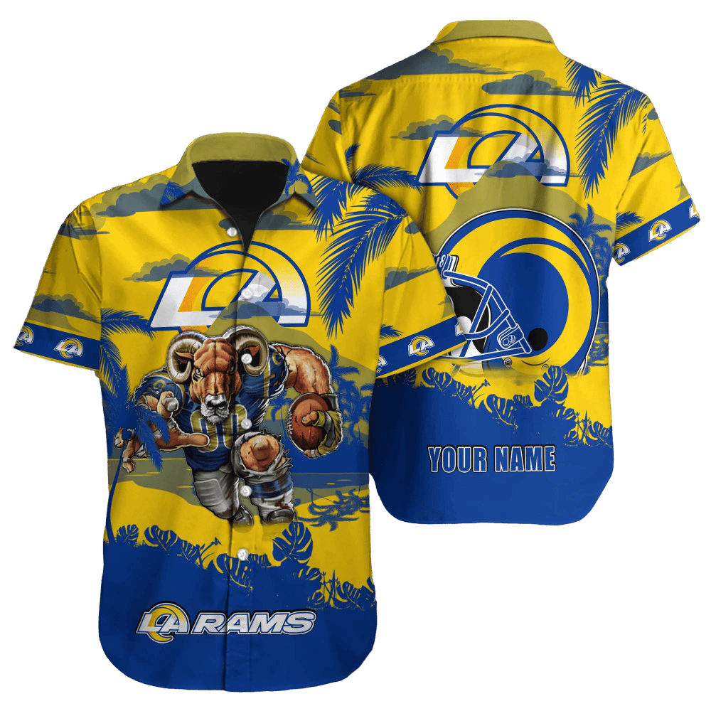 Personalized Los Angeles Rams Sunset Blitz Hawaiian Shirt