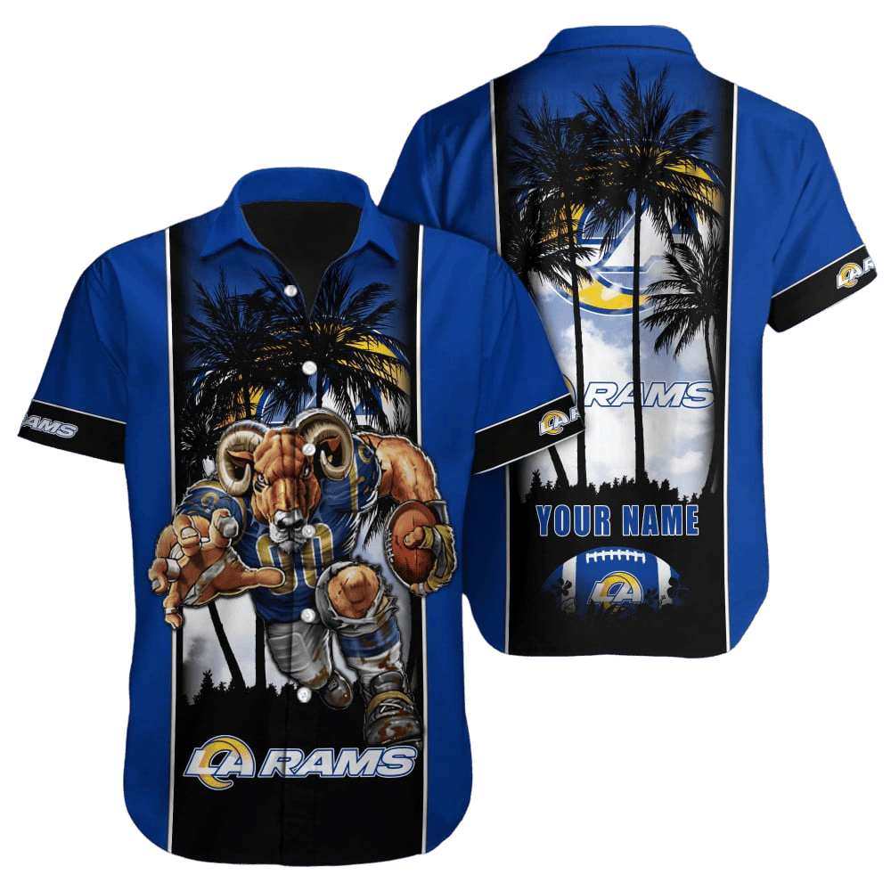 Personalized Los Angeles Rams Sunset Palm Hawaiian Shirt