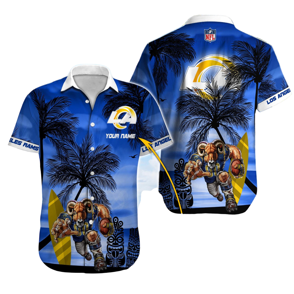 Personalized Los Angeles Rams Surfside Paradise Hawaiian Shirt