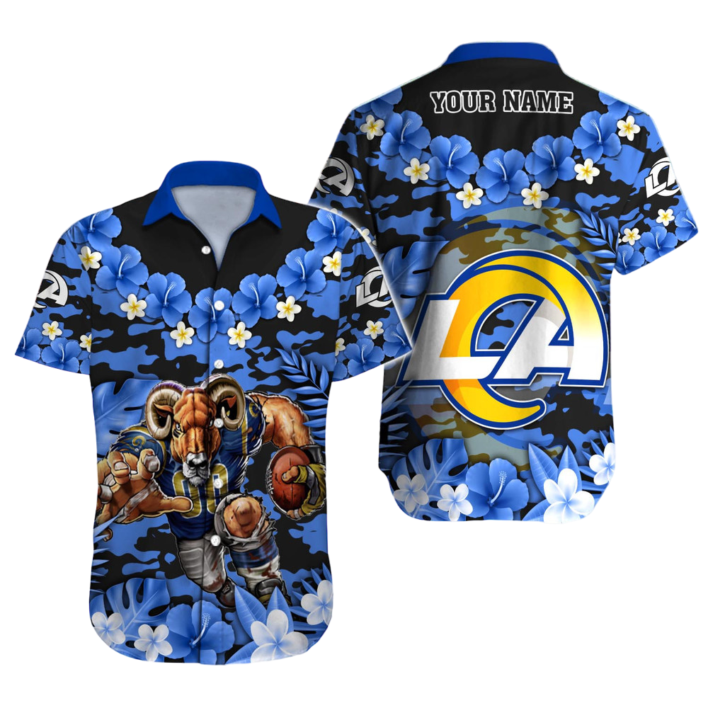 Personalized Los Angeles Rams Tropical Warrior Hawaiian Shirt