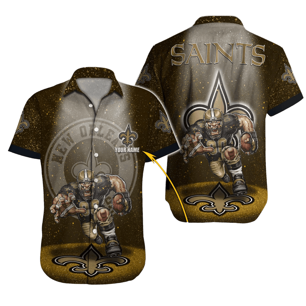 Personalized New Orleans Saints Golden Blitz Hawaiian Shirt