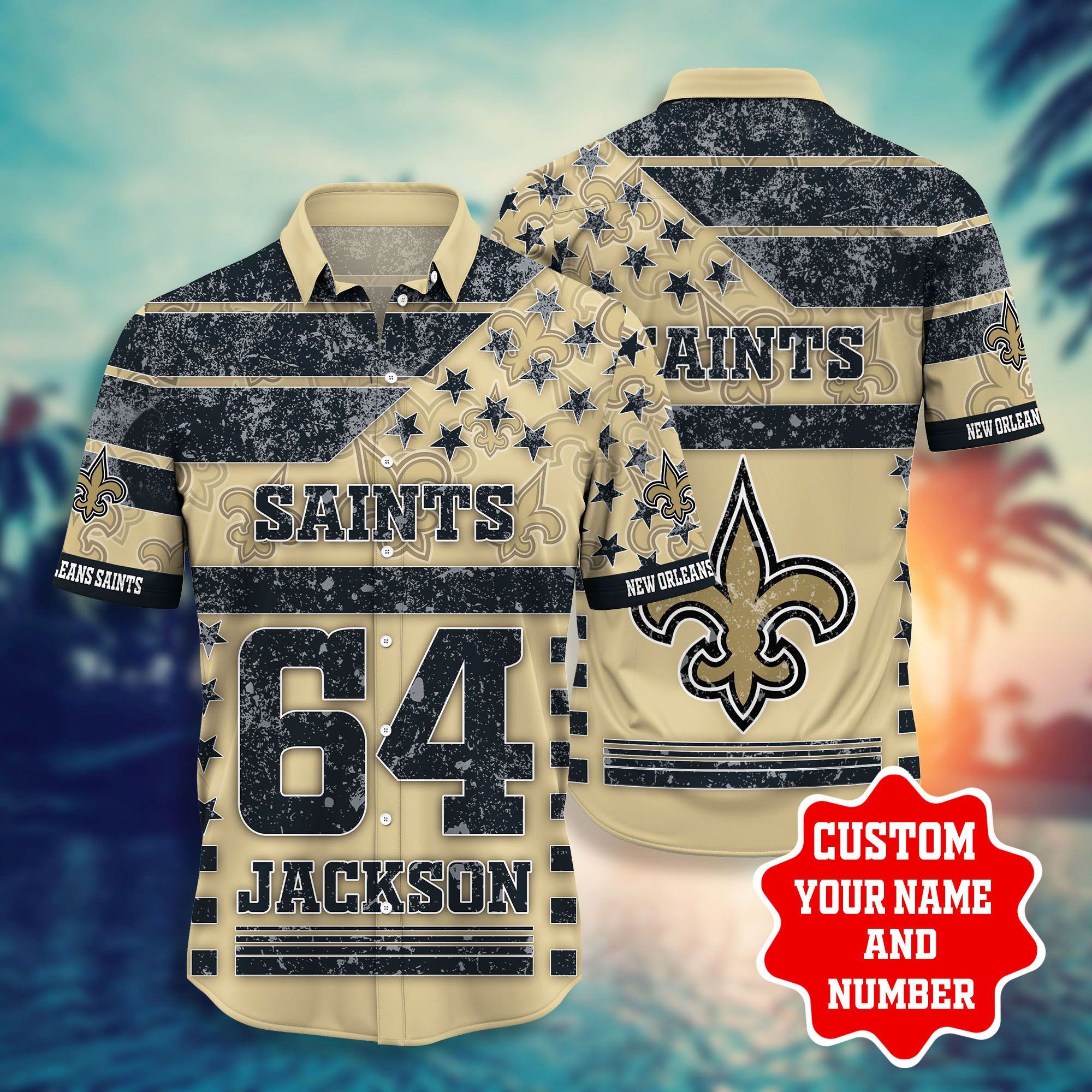Personalized New Orleans Saints Legacy Stripe Hawaiian Shirt