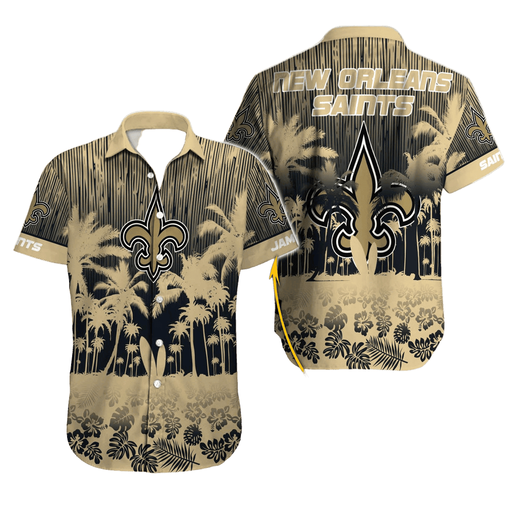 Personalized New Orleans Saints Palm Paradise Hawaiian Shirt