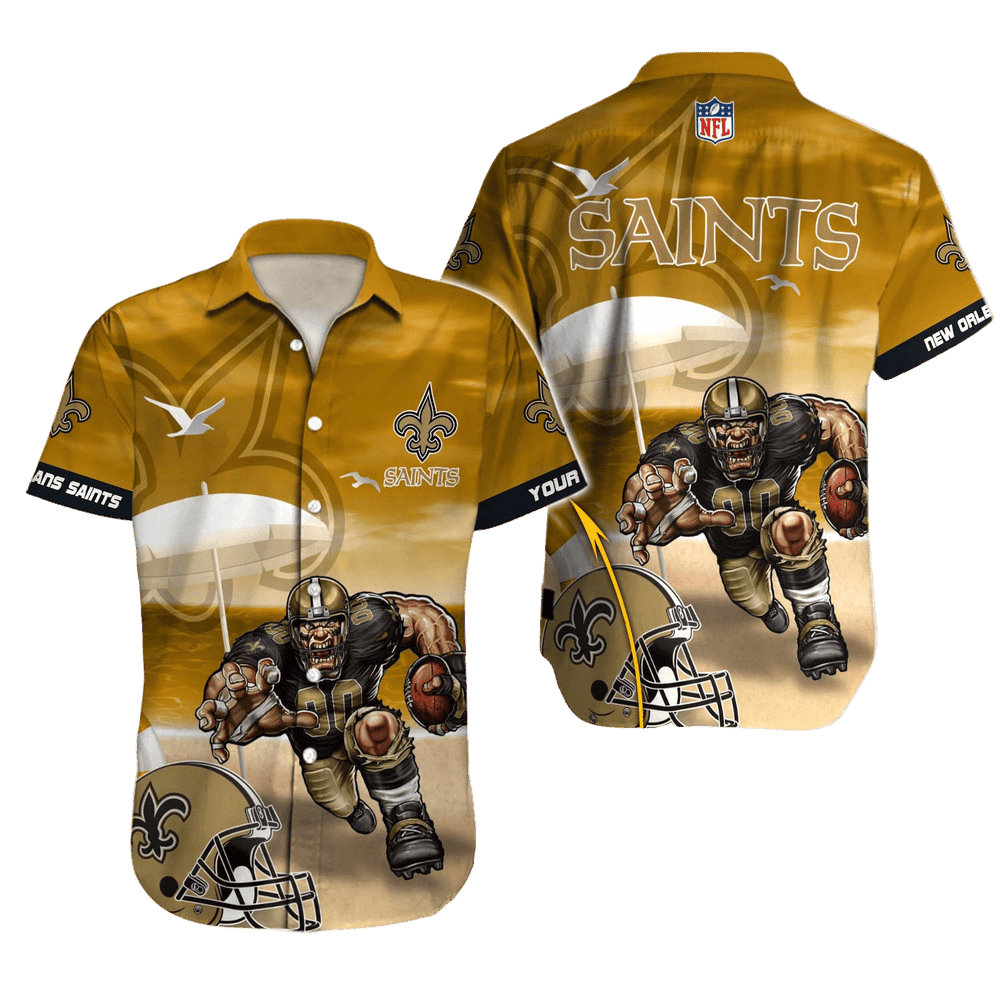 Personalized New Orleans Saints Sunset Charge Hawaiian Shirt
