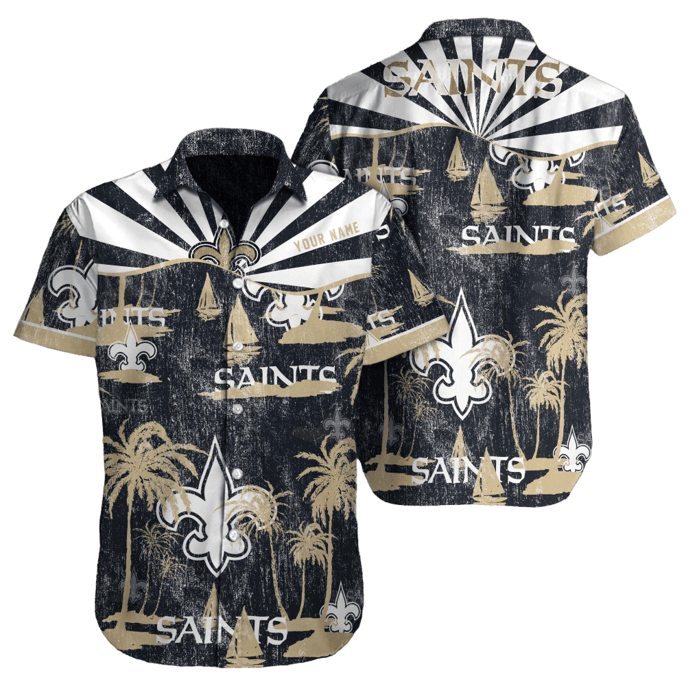 Personalized New Orleans Saints Sunset Sail Hawaiian Shirt