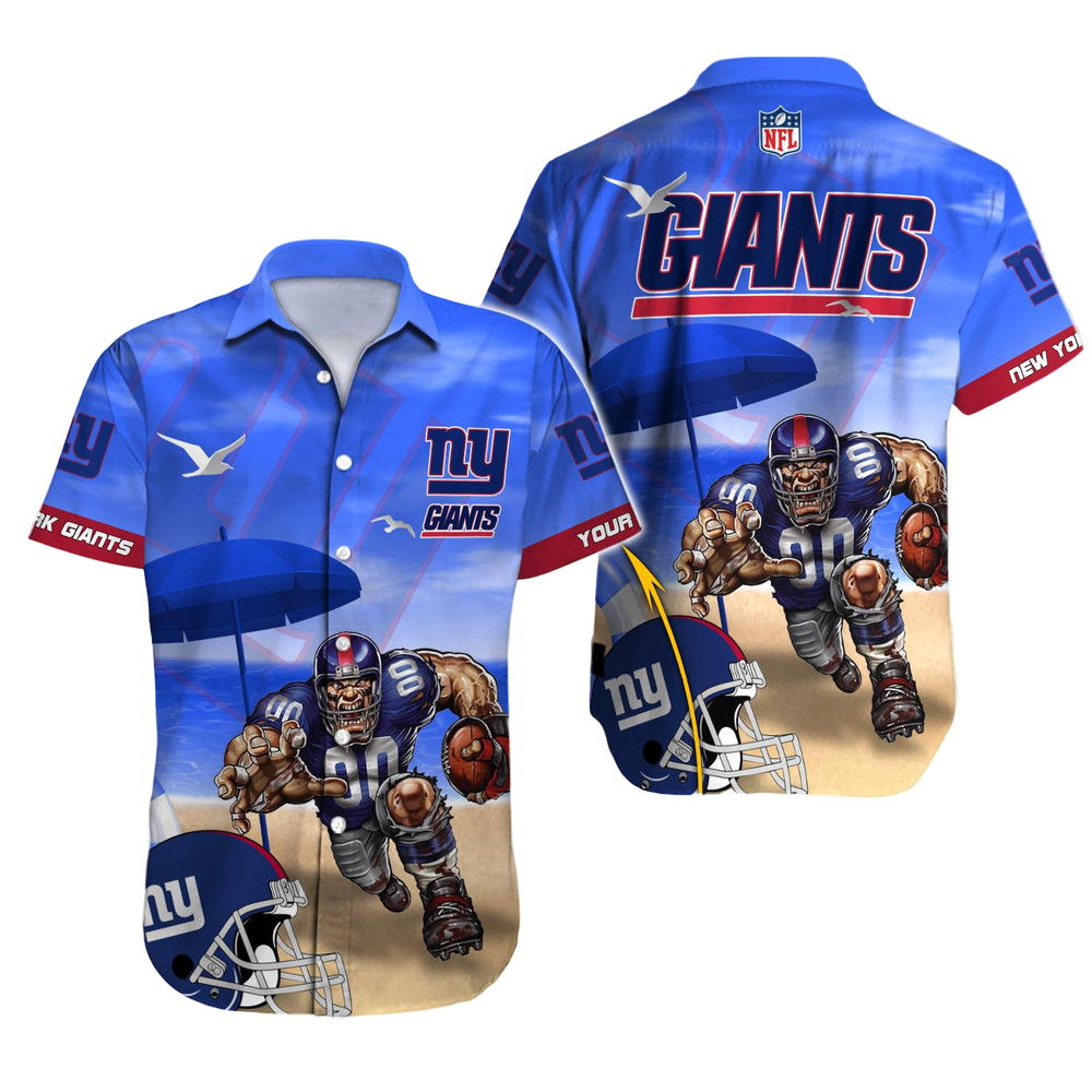 Personalized New York Giants Bold Victory Hawaiian Shirt