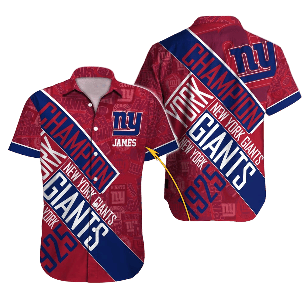Personalized New York Giants Champion Spirit Hawaiian Shirt