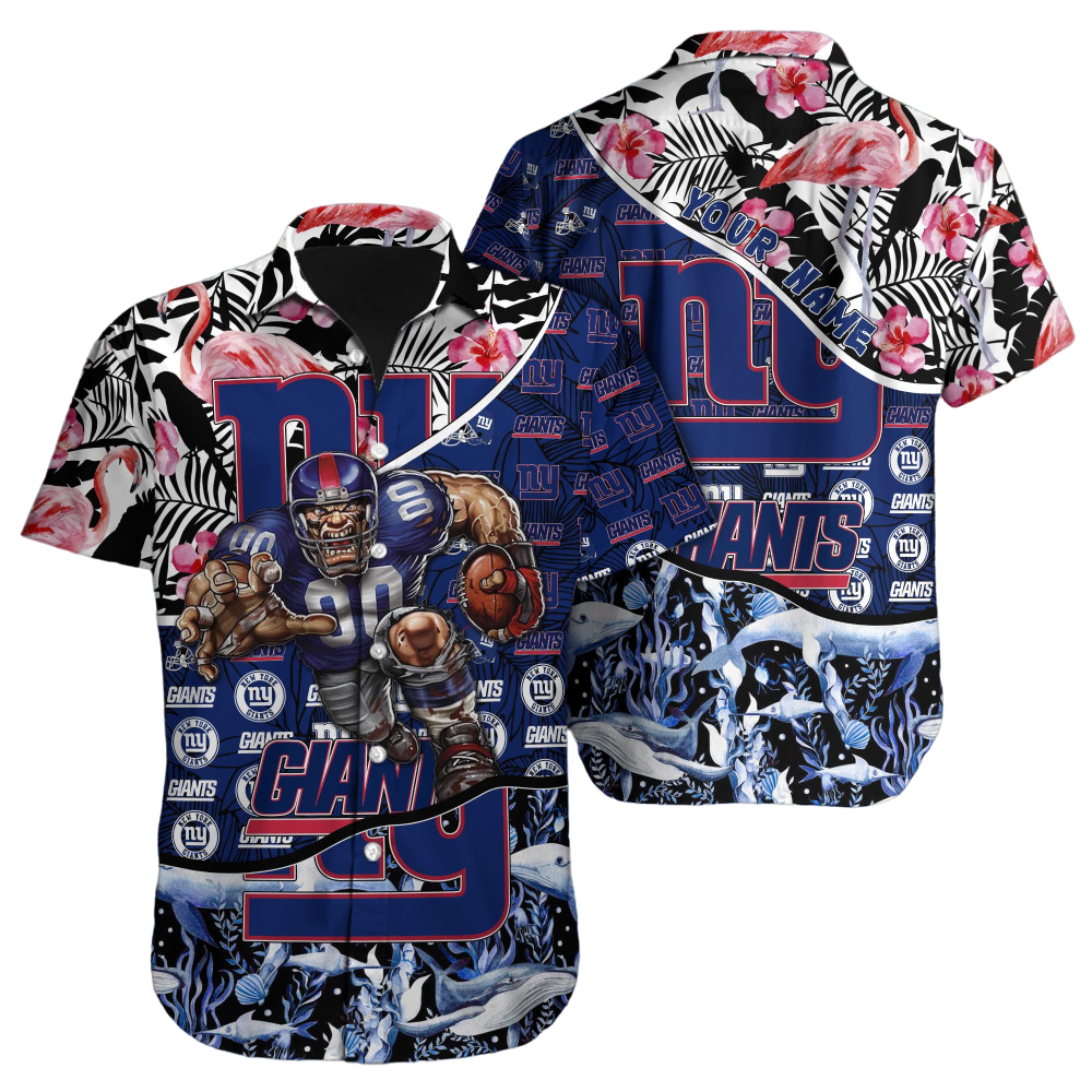 Personalized New York Giants Fierce Player Hawaiian Shirt