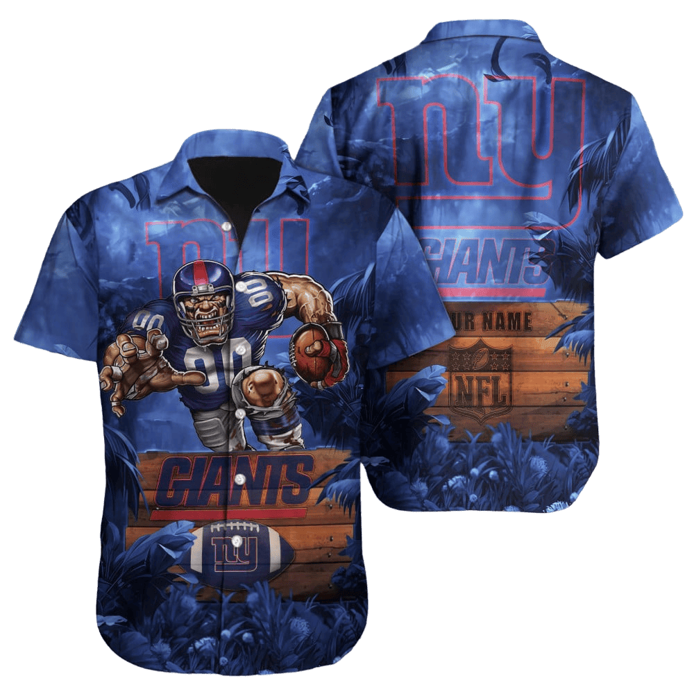 Personalized New York Giants Jungle Blitz Hawaiian Shirt