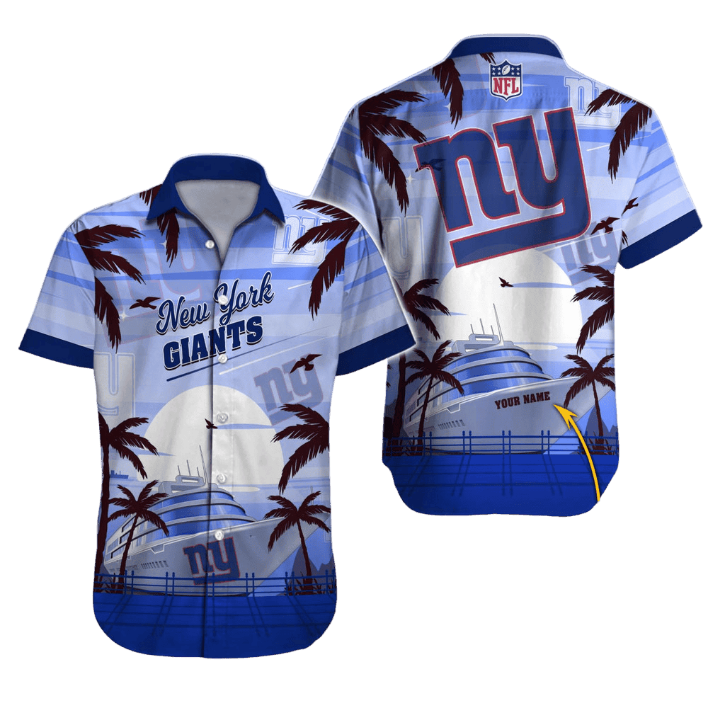 Personalized New York Giants Ocean Breeze Hawaiian Shirt
