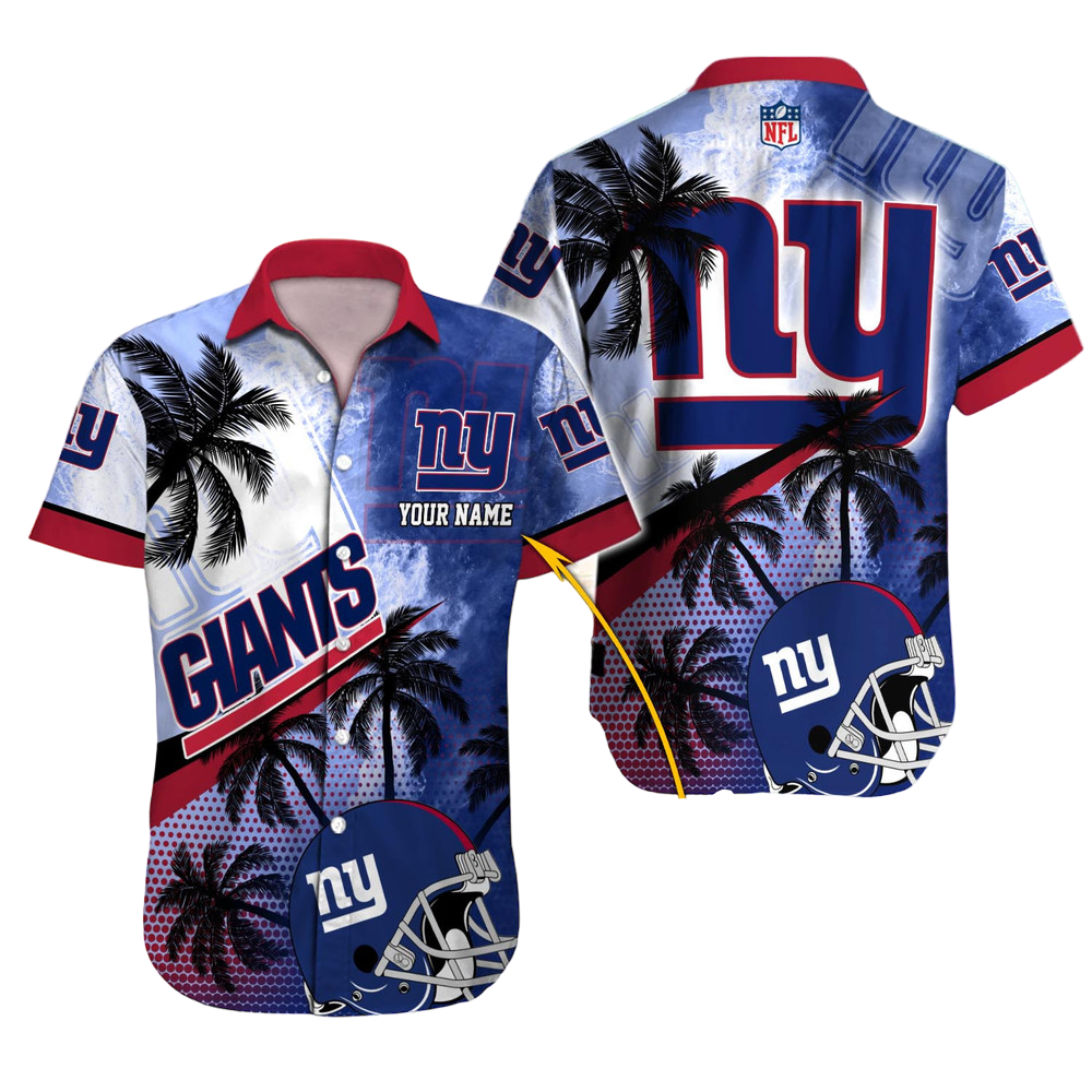 Personalized New York Giants Palm Breeze Hawaiian Shirt