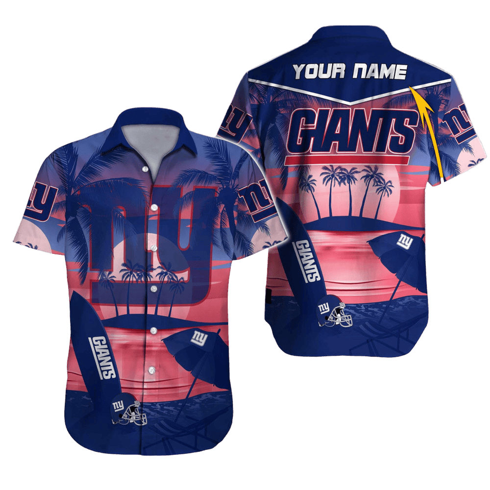 Personalized New York Giants Sunset Paradise Hawaiian Shirt
