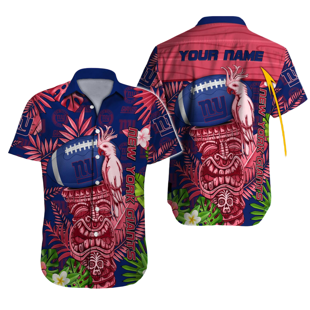 Personalized New York Giants Tiki Tropical Hawaiian Shirt