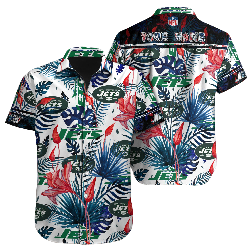Personalized New York Jets Botanical Breeze Hawaiian Shirt
