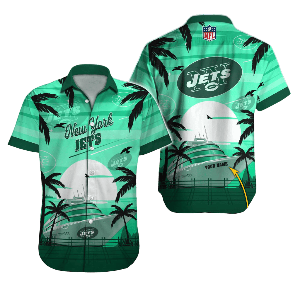 Personalized New York Jets Cruise Sunset Hawaiian Shirt