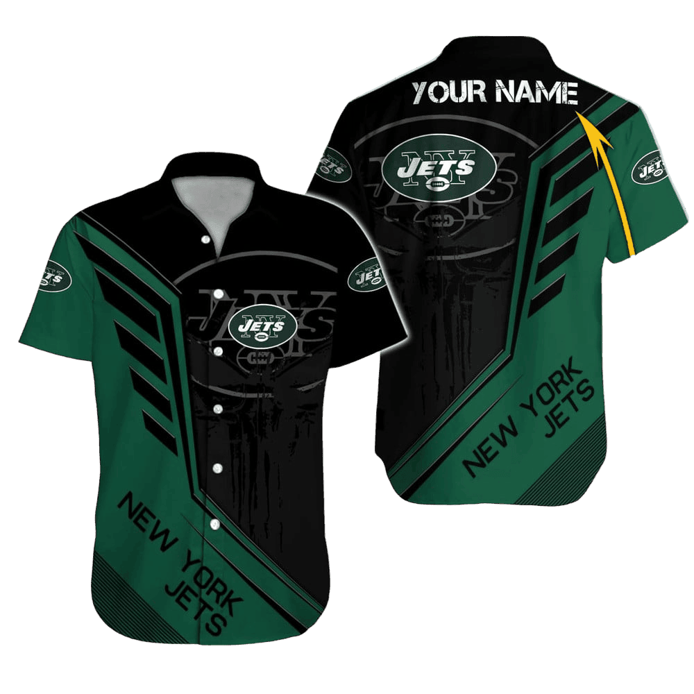 Personalized New York Jets Dynamic Stripe Hawaiian Shirt