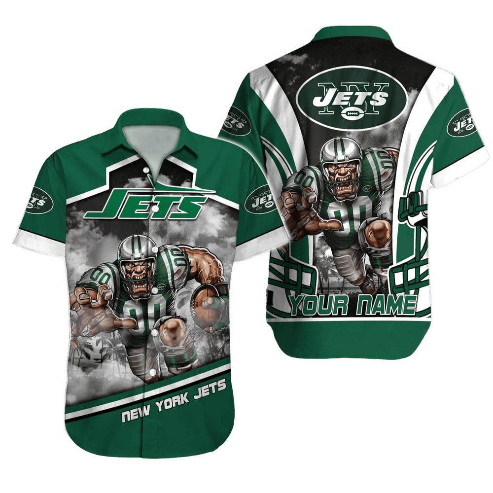 Personalized New York Jets Fierce Football Hawaiian Shirt