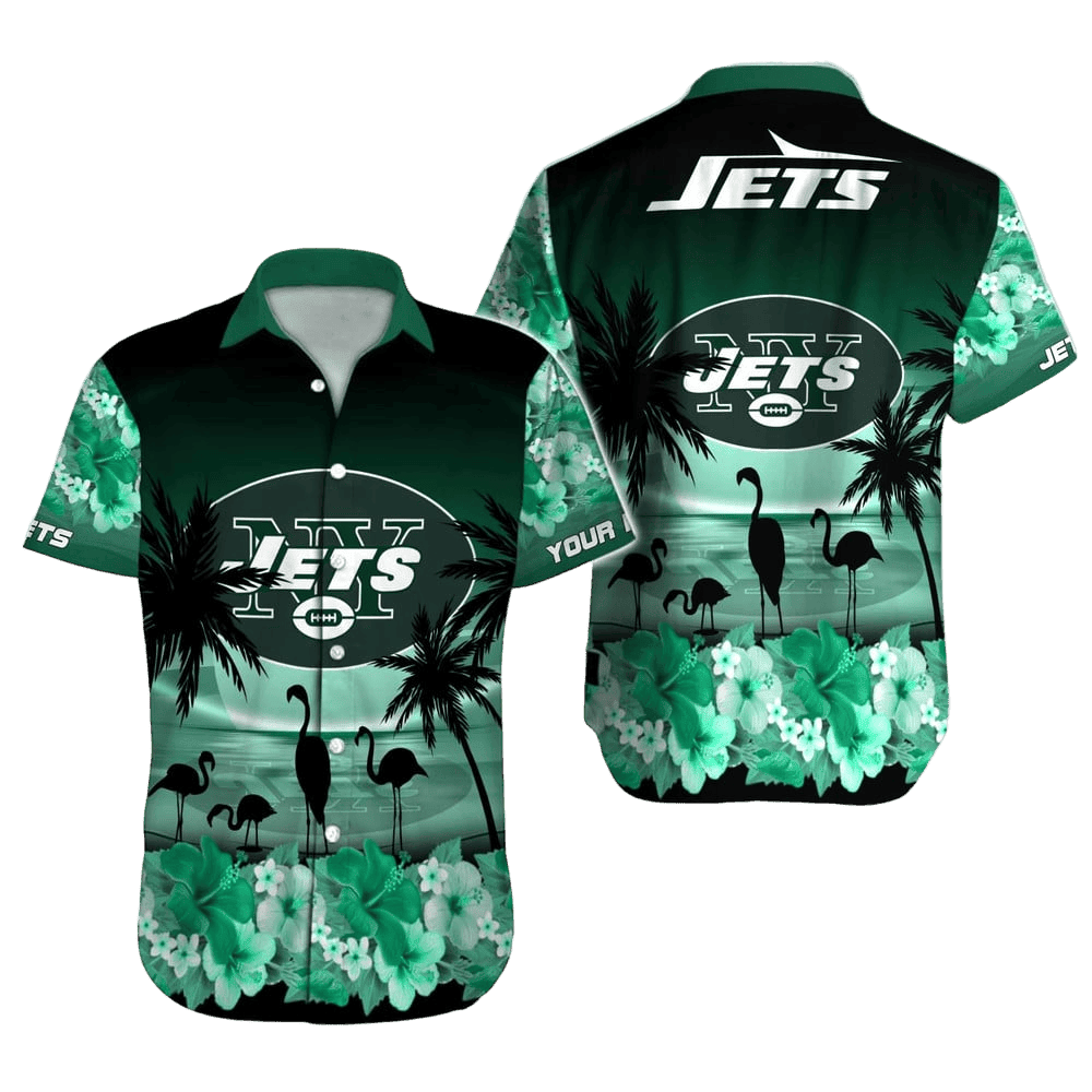Personalized New York Jets Flamingo Paradise Hawaiian Shirt