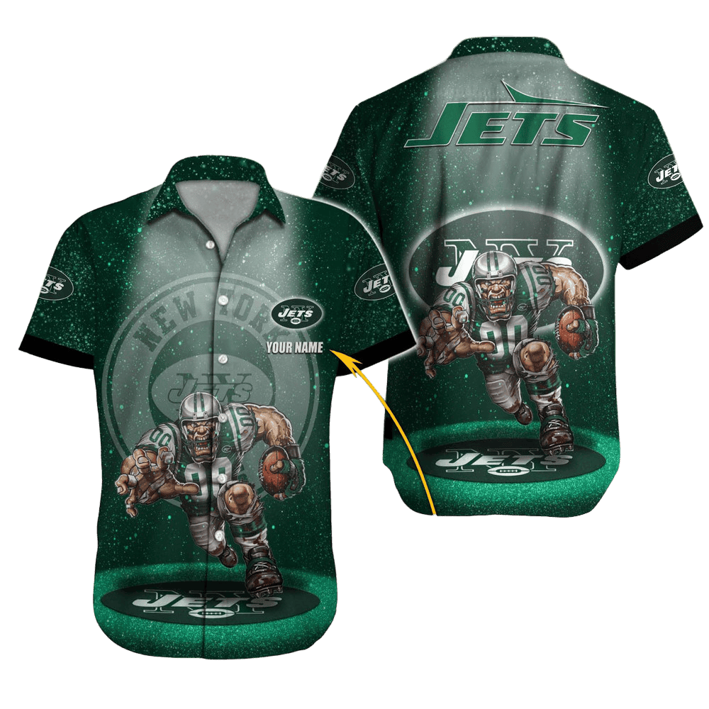 Personalized New York Jets Galactic Warrior Hawaiian Shirt