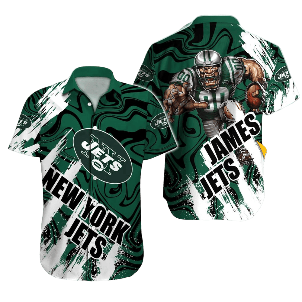 Personalized New York Jets Swirl Blitz Hawaiian Shirt